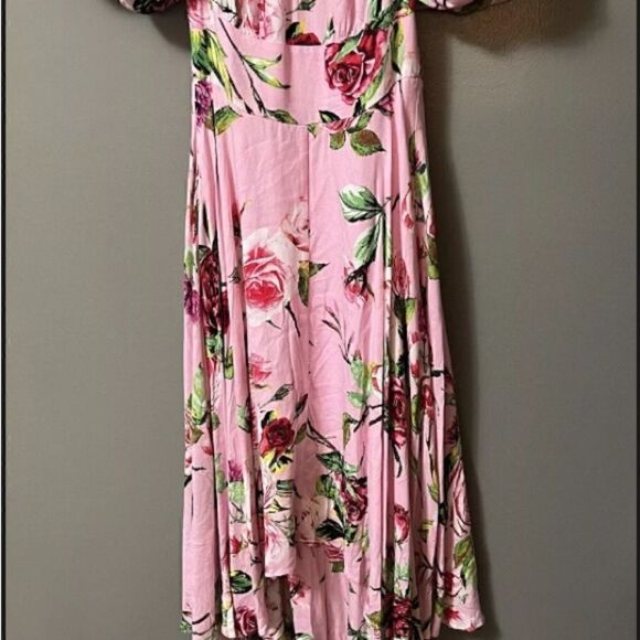 AFRM Claudia Floral Print Pink Tiered Maxi Dress Puff Sleeves Sz XS NWT - Picture 4 of 7